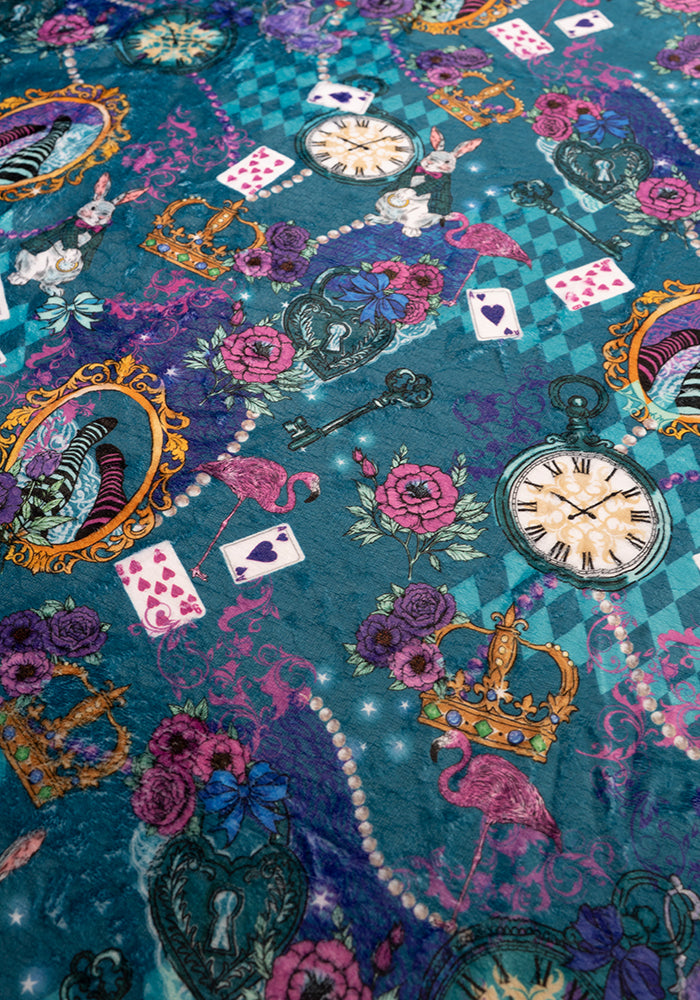 Sixth angle of Pop-under Looking Glass Print Plush Blanket