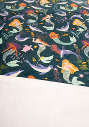 Pop-under Mermaids & Seals Print Plush Blanket