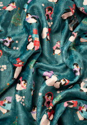 Pop-under Penguin Print Plush Blanket