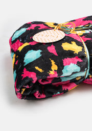 Pop-under Pink Animal Print Plush Blanket