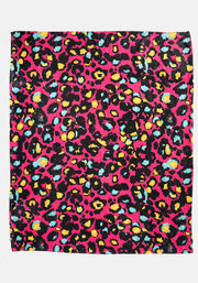 Pop-under Pink Animal Print Plush Blanket