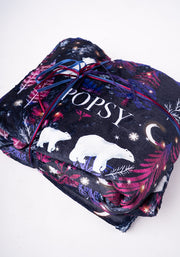 Pop-under Polar Bear Print Plush Blanket