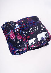 Pop-under Polar Bear Print Plush Blanket