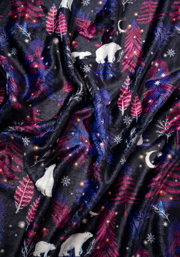 Pop-under Polar Bear Print Plush Blanket