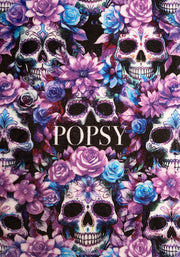Pop-under Purple Floral Skulls Plush Blanket