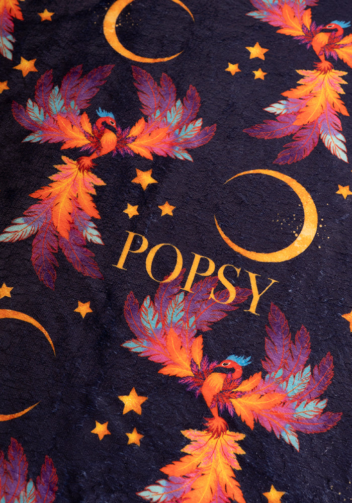 Pop-under Purple Phoenix Plush Blanket