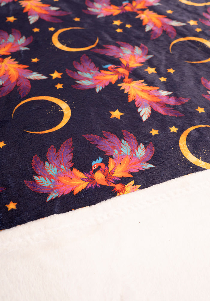 Pop-under Purple Phoenix Plush Blanket
