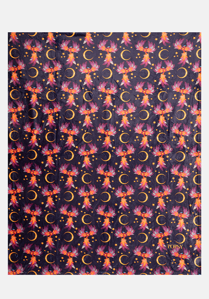 Pop-under Purple Phoenix Plush Blanket