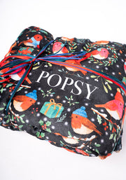 Pop-under Robins Print Plush Blanket