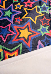 Pop-under Starburst Print Plush Blanket