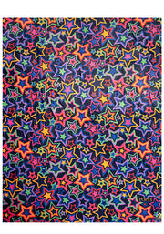 Pop-under Starburst Print Plush Blanket