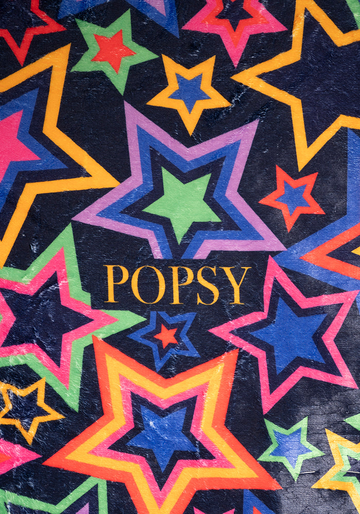 Pop-under Starburst Print Plush Blanket