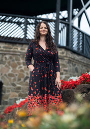 Ruby Poppy Border Print Midi Dress
