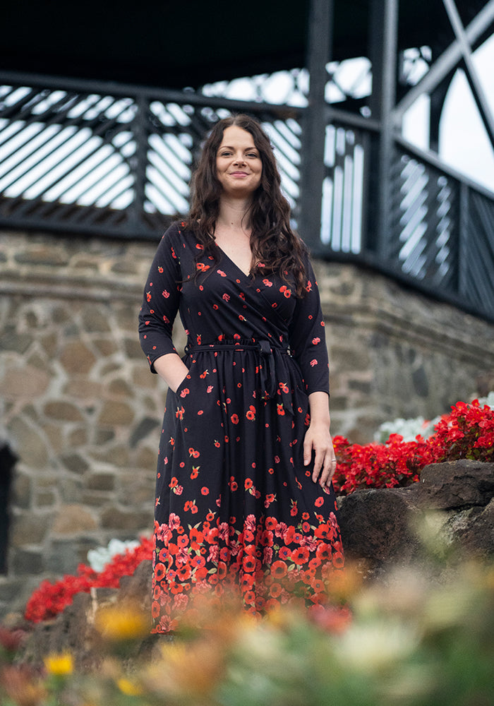 Ruby Poppy Border Print Midi Dress