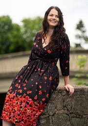 Ruby Poppy Border Print Midi Dress