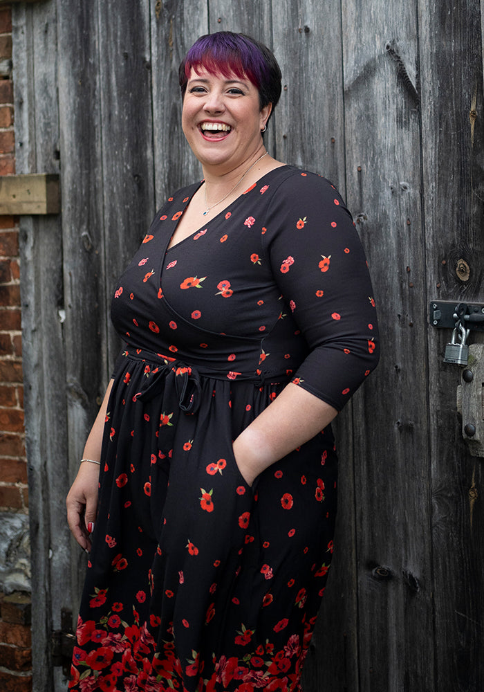 Ruby Poppy Border Print Midi Dress