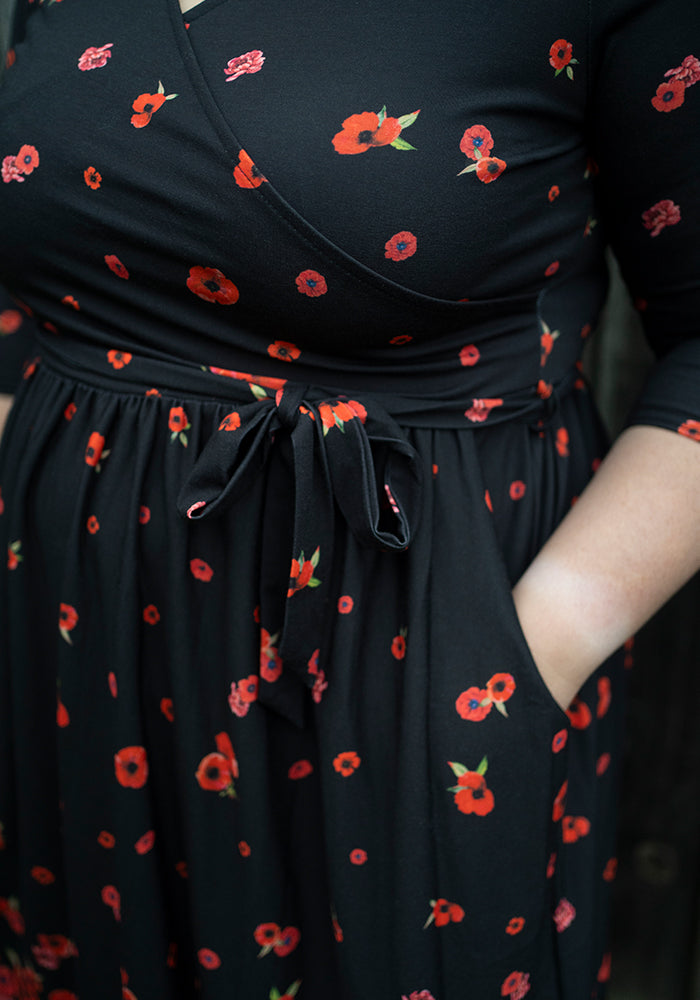 Ruby Poppy Border Print Midi Dress