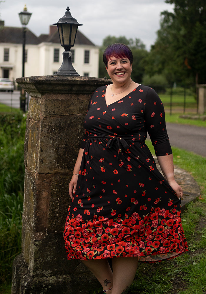 Ruby Poppy Border Print Midi Dress