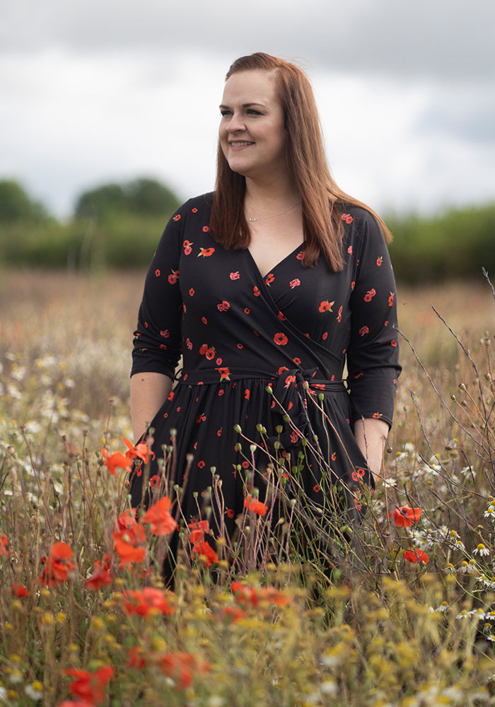 Ruby Poppy Border Print Midi Dress