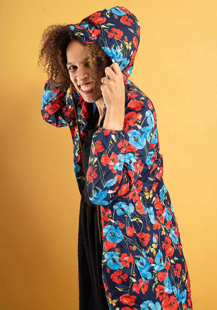 Ninth angle of Poppy Garden Print Lightweight Coat (Mac)