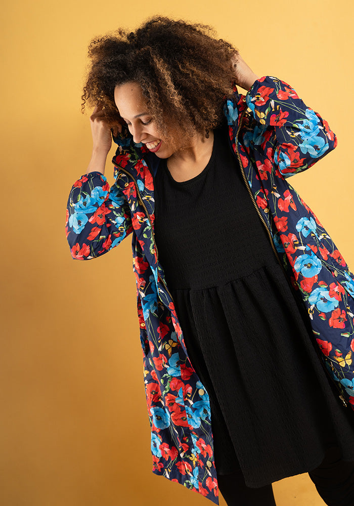 Eighth angle of Poppy Garden Print Lightweight Coat (Mac)
