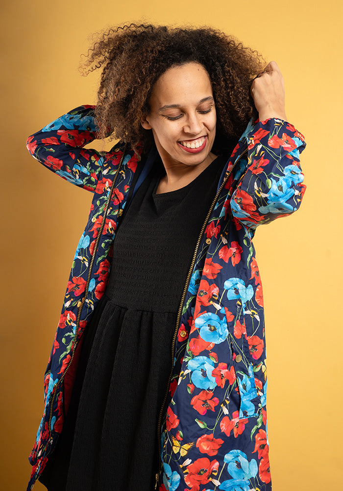 Sixth angle of Poppy Garden Print Lightweight Coat (Mac)