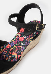 Popsy Black Espadrille Wedges