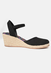 Popsy Black Espadrille Wedges