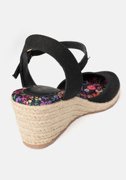 Popsy Black Espadrille Wedges