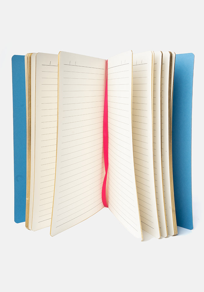 Fifth angle of Cute Teal Dinosaur Print Notebook - Colourful Quirky Journal Gift