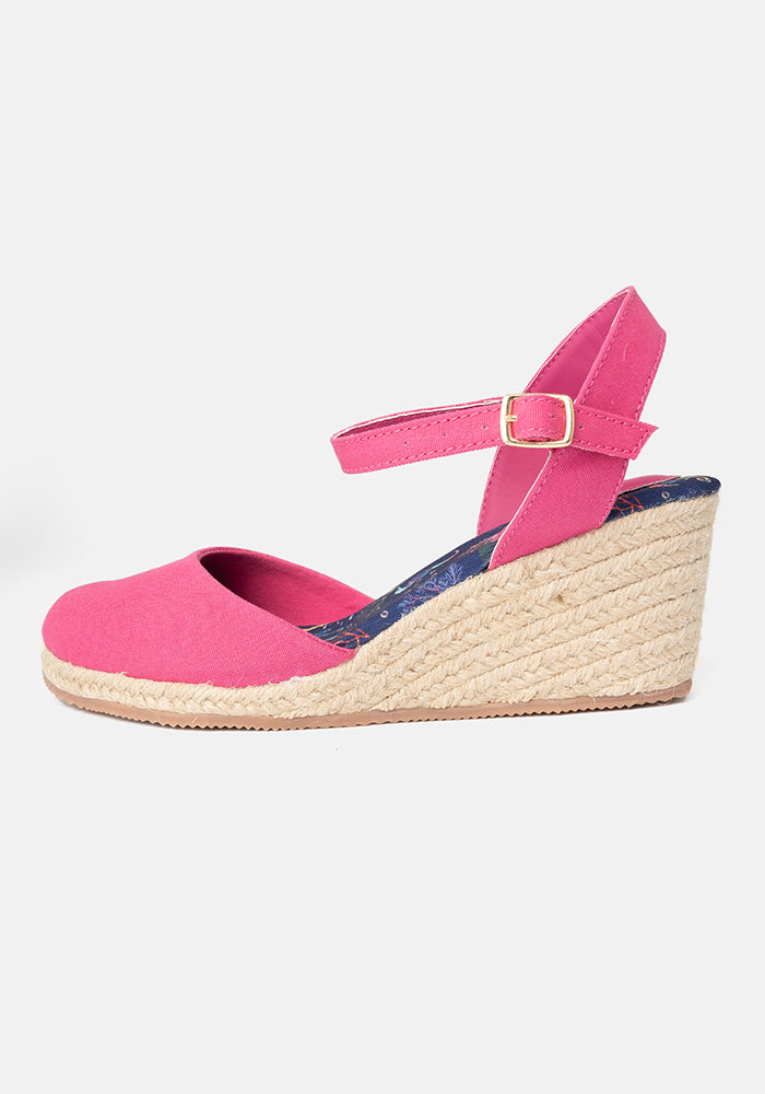 Popsy Pink Espadrille Wedges