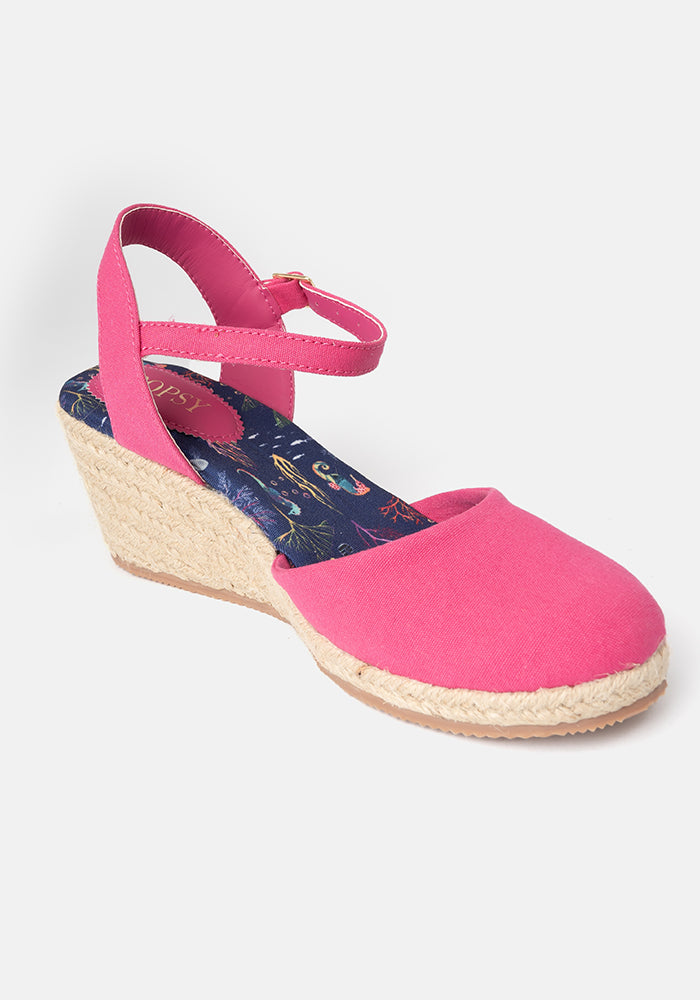 Popsy Pink Espadrille Wedges