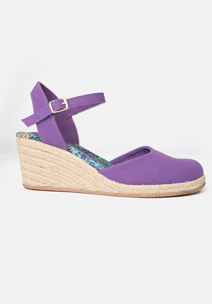 Popsy Purple Espadrille Wedges