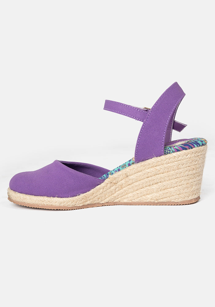 Popsy Purple Espadrille Wedges