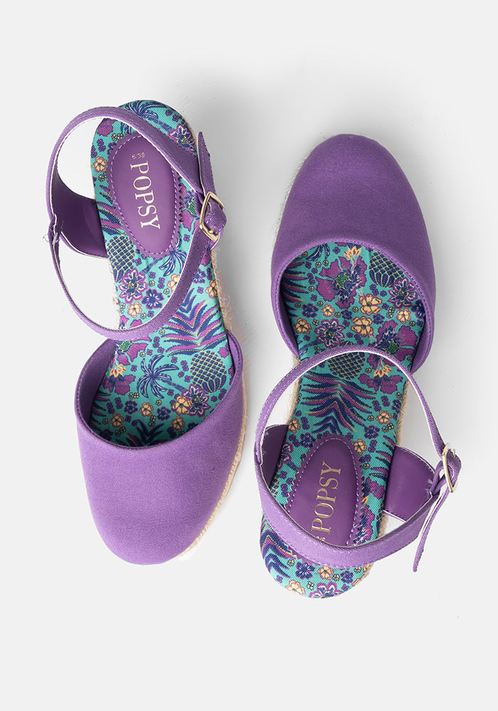 Popsy Purple Espadrille Wedges