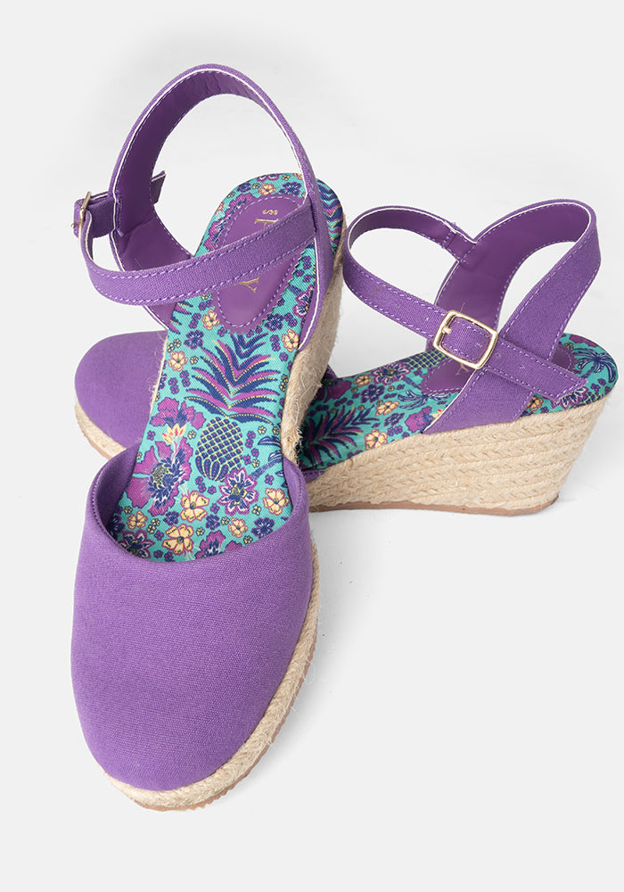 Popsy Purple Espadrille Wedges