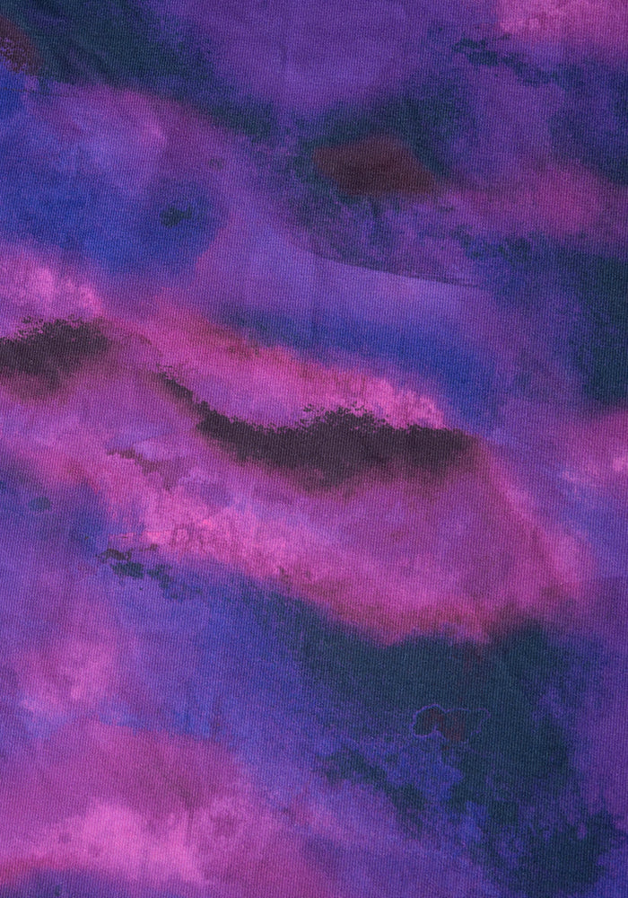 Second angle of Portia Purple Ombre Print Midi Dress, our jersey is a smooth, stretchy fabric known for its comfort and ease.