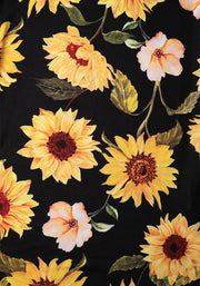 Amari Large Sunflower Print Pull On Wide Leg Culotte Trouser