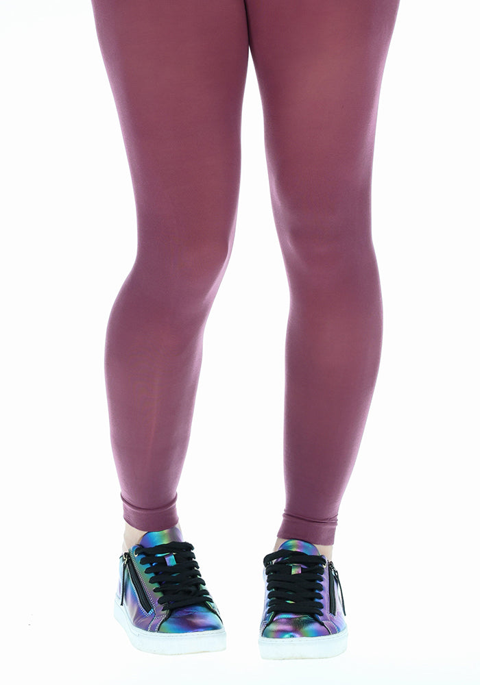 Front view of 50 Denier Premium Footless Tights (Berry)