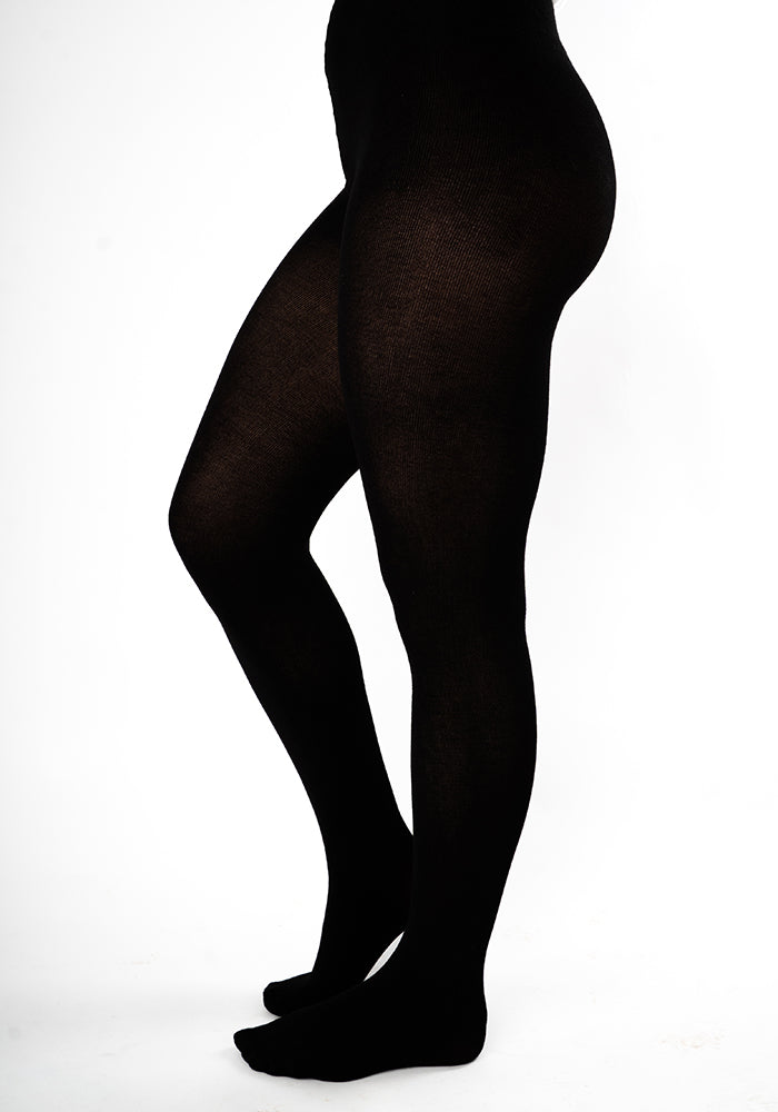 Second angle of Premium Bamboo Tights Black
