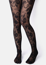 Premium Black Lace Design Tights