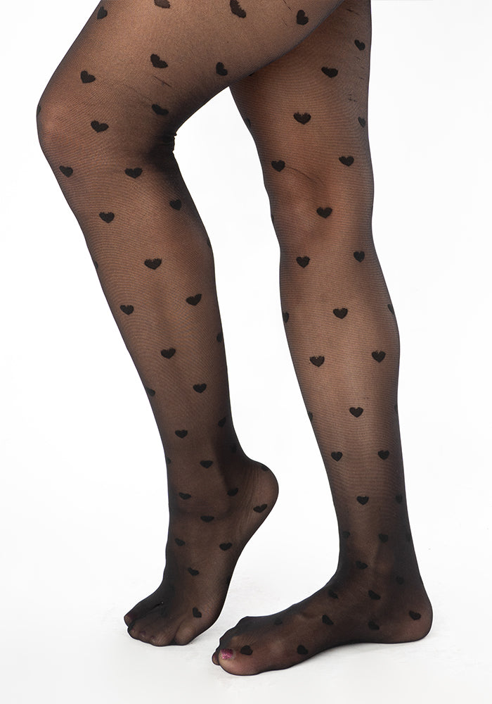 Front view of Premium Heart Design Tights
