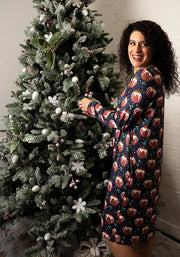 Mandy Navy Christmas Pudding Print Nightshirt
