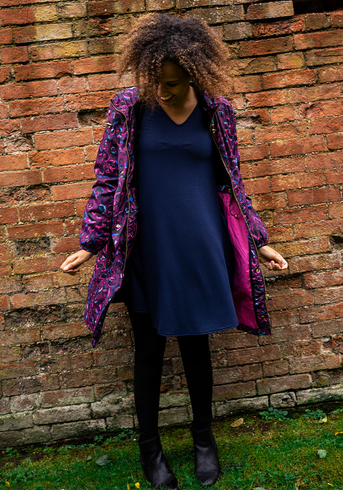 Fifth angle of Purple Animal Print Popsy Coat