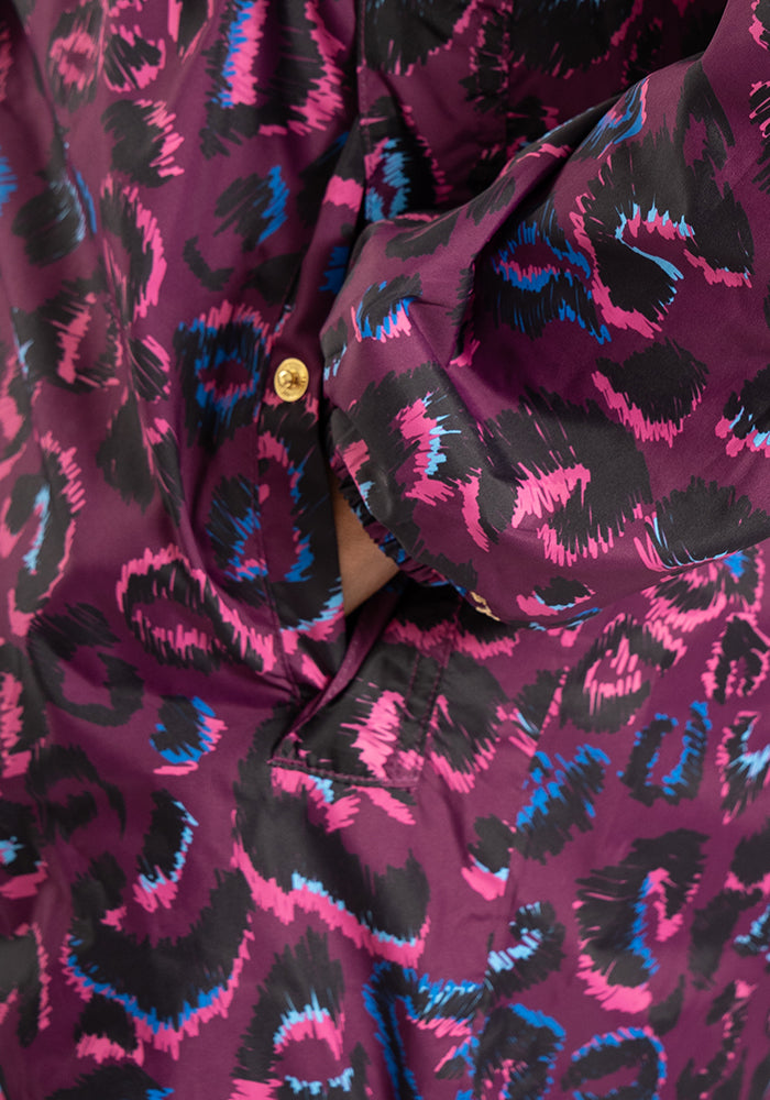Second angle of Purple Animal Print Popsy Coat