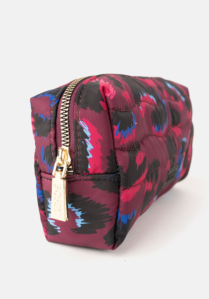 Fourth angle of Purple Animal Print Popsy Pencil Case