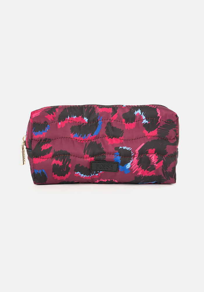 Front view of Purple Animal Print Popsy Pencil Case