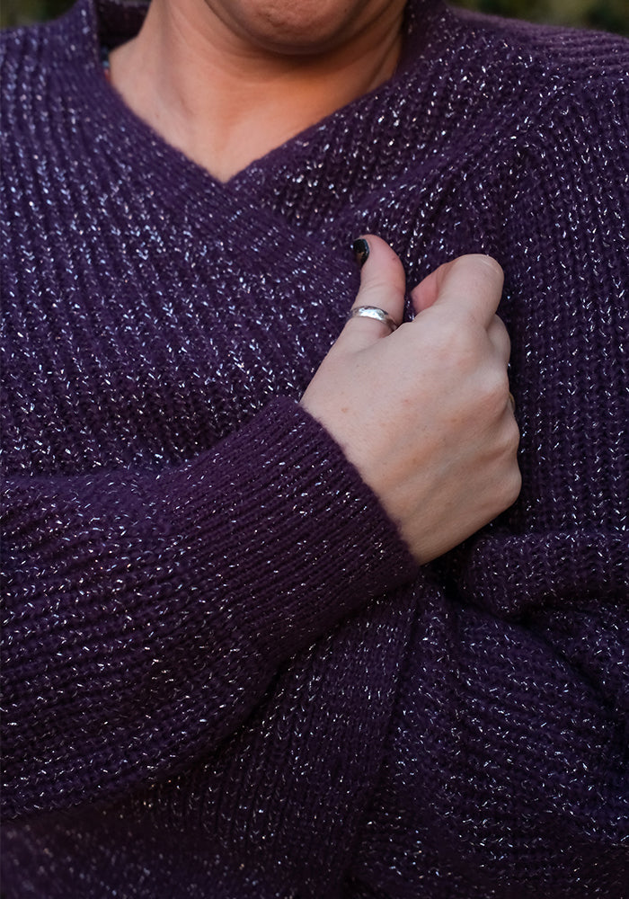Purple & Silver Lurex Cardigan