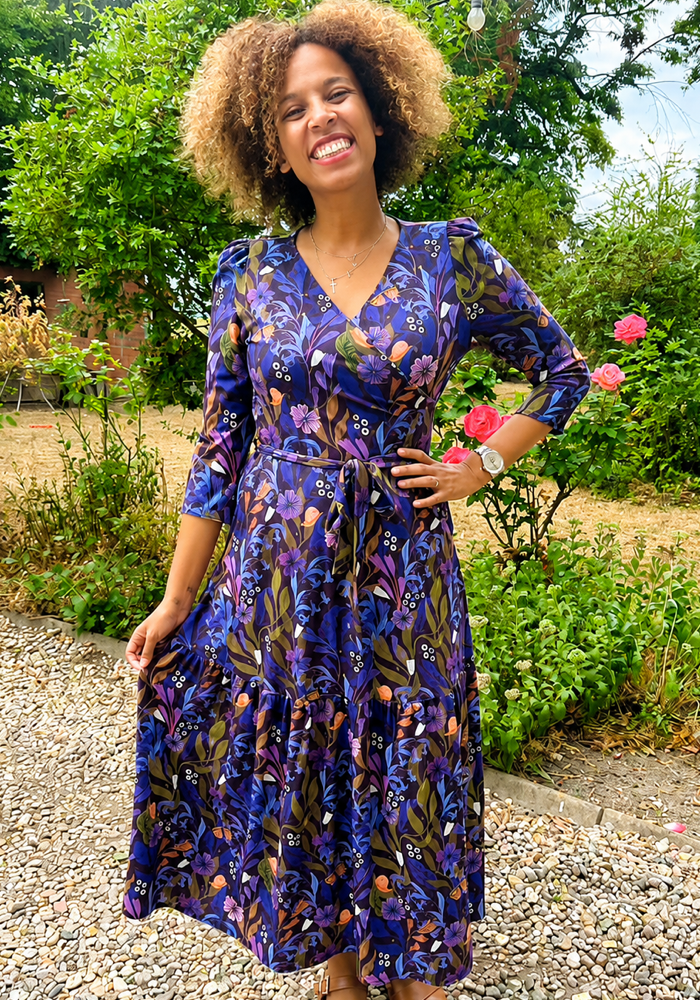 Lowell Painted Floral Print Midaxi Dress