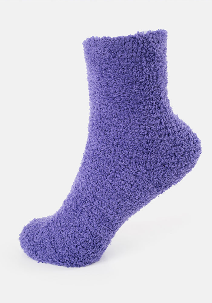Third angle of Purple Fluffy Socks